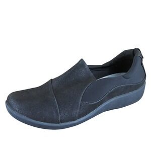 Clarks Women's Sillian Paz Loafer Black Fabric Sz 9.5 Wide‎ Gently Used 2025